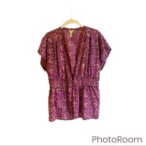 Pretty purple/cream summer top.  Cotton cool and fresh!